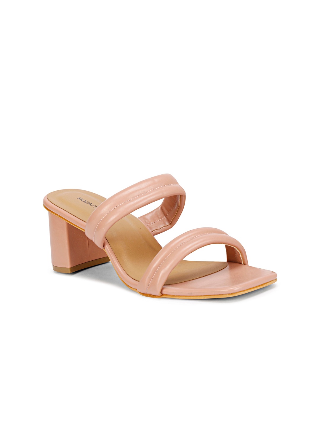 

MOZAFIA Open Toe Block Heels, Pink