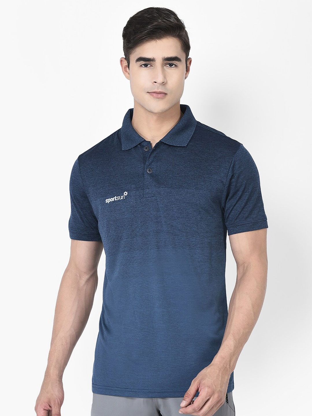 

SPORT SUN Polo Collar Dri-FIT Regular Fit Sports T-shirt, Blue