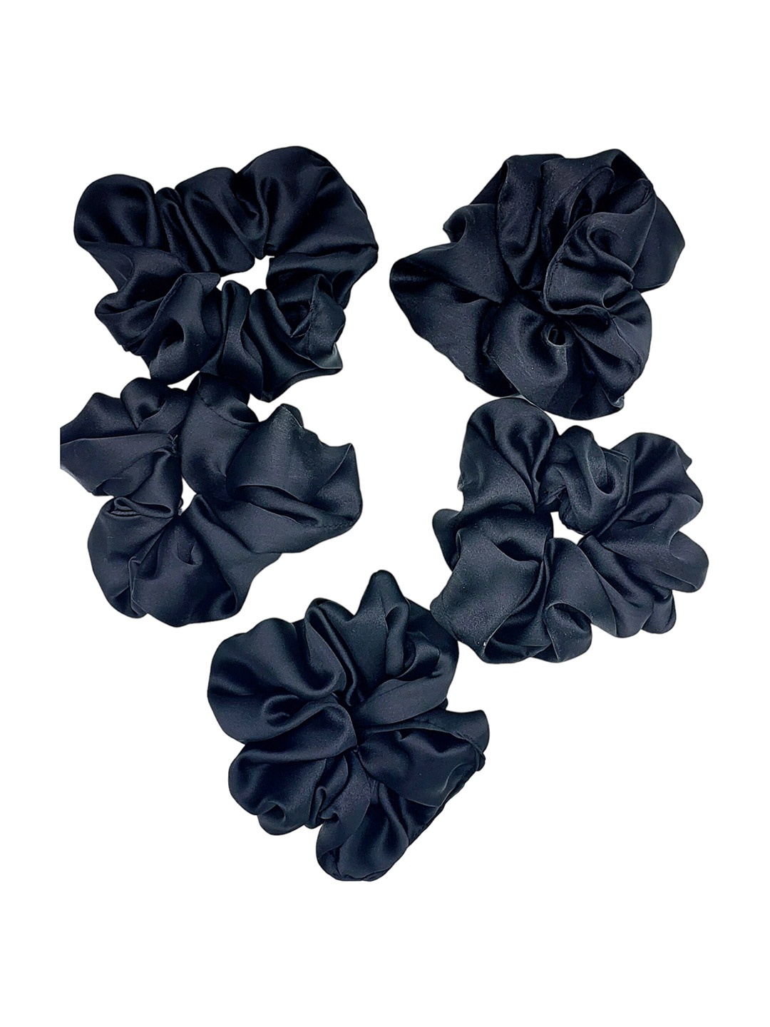 

DIAN Black Pack of 5 XL Satin Hair Scrunchies