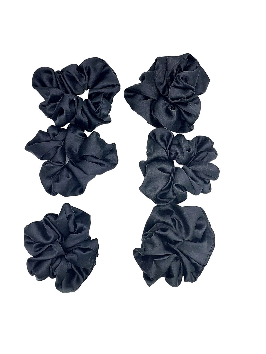

DIAN Black Pack of 6 XL Satin Hair Scrunchies