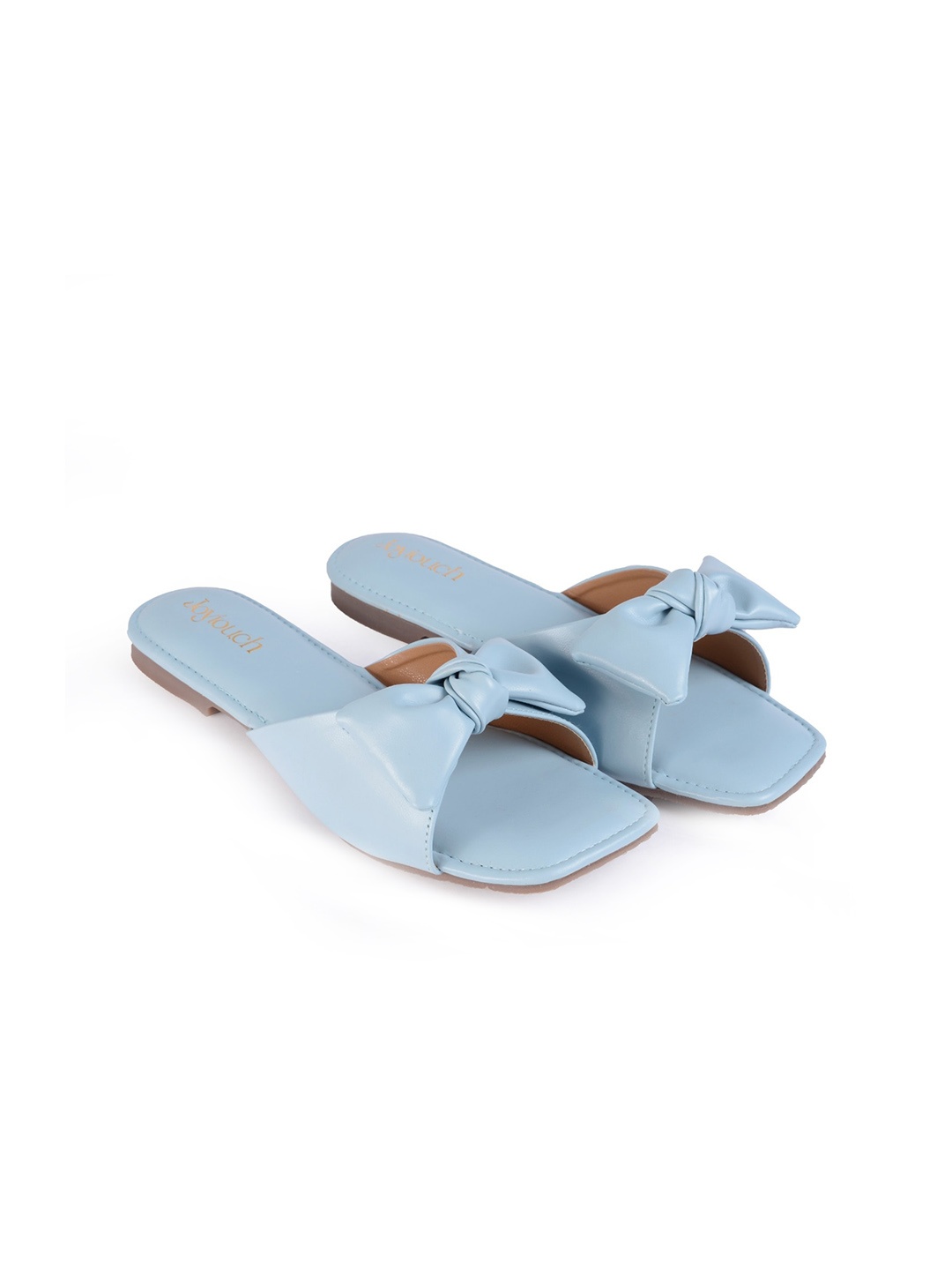 

Joytouch Women Open Toe Flats with Bows, Blue