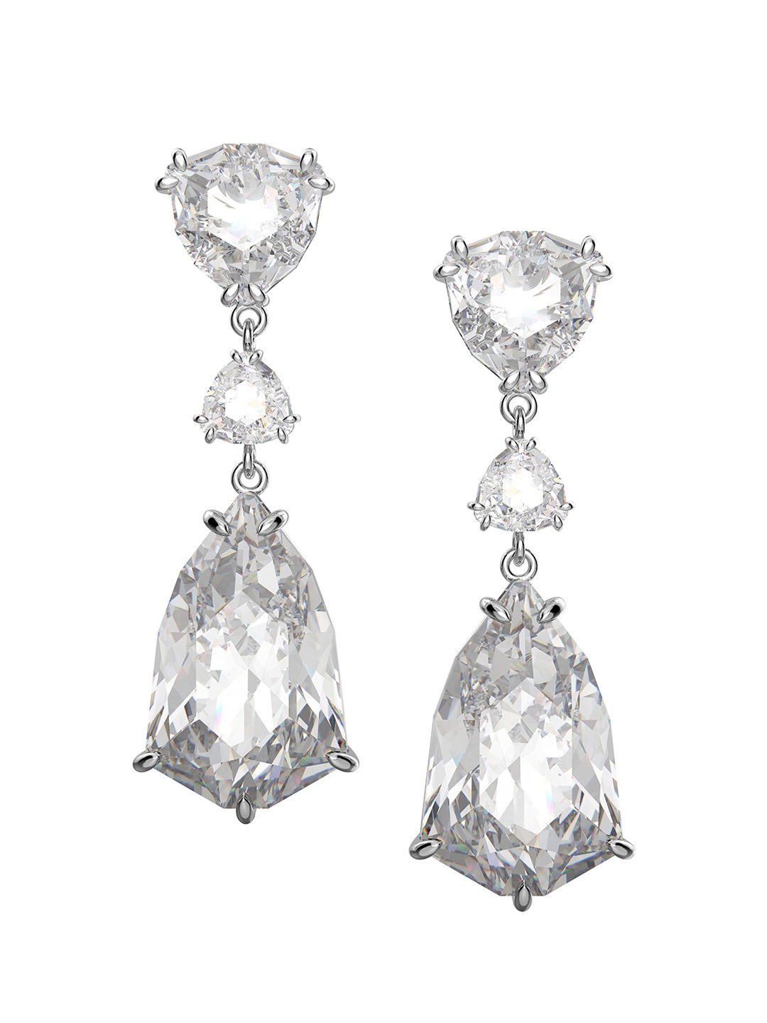 

SWAROVSKI Rhodium-Plated Crystal-Studded Dangler Earrings, Silver