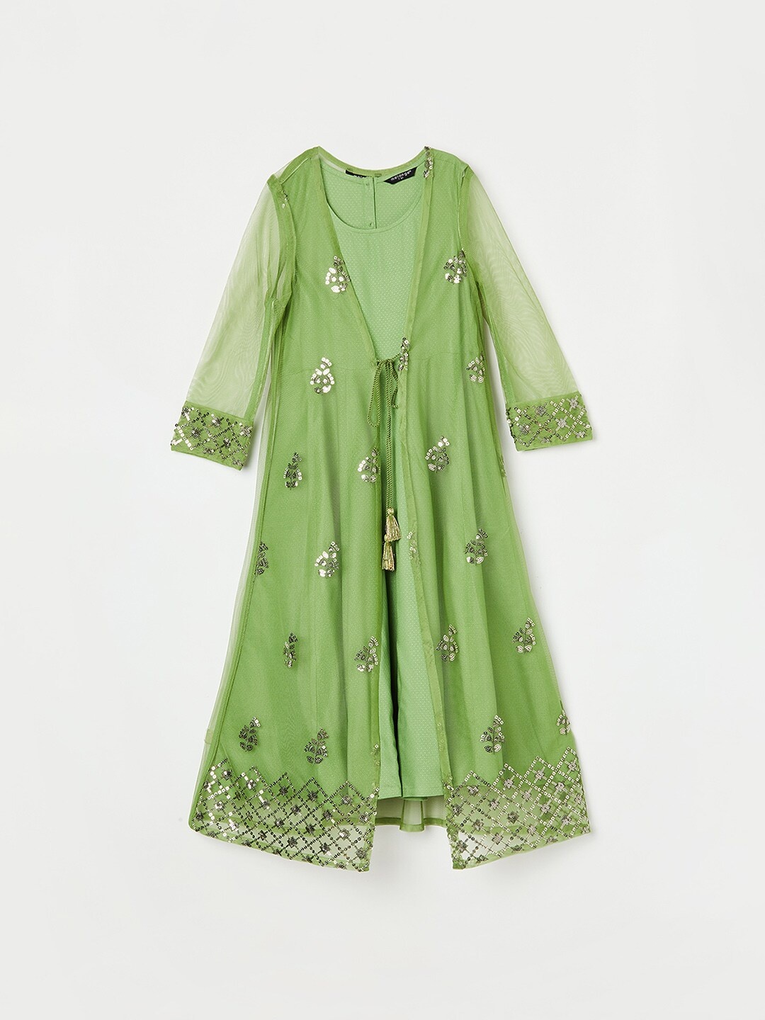 

Melange by Lifestyle Girls Floral Print A-Line Dress, Green