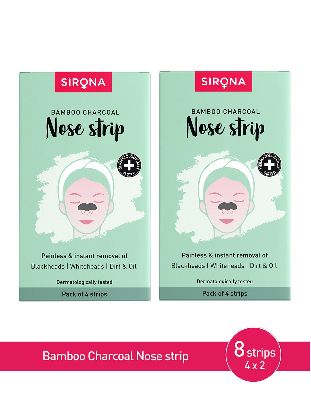 

Sirona Set Of 2 Natural Bamboo Charcoal Nose Strips, Black