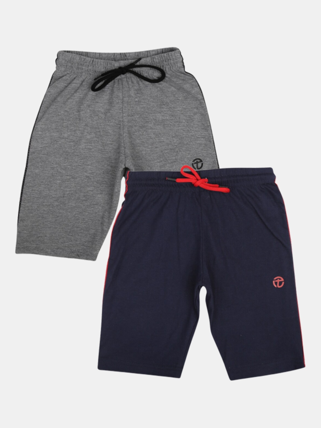

V-Mart Boys Pack Of 2 Cotton Regular Shorts, Grey melange