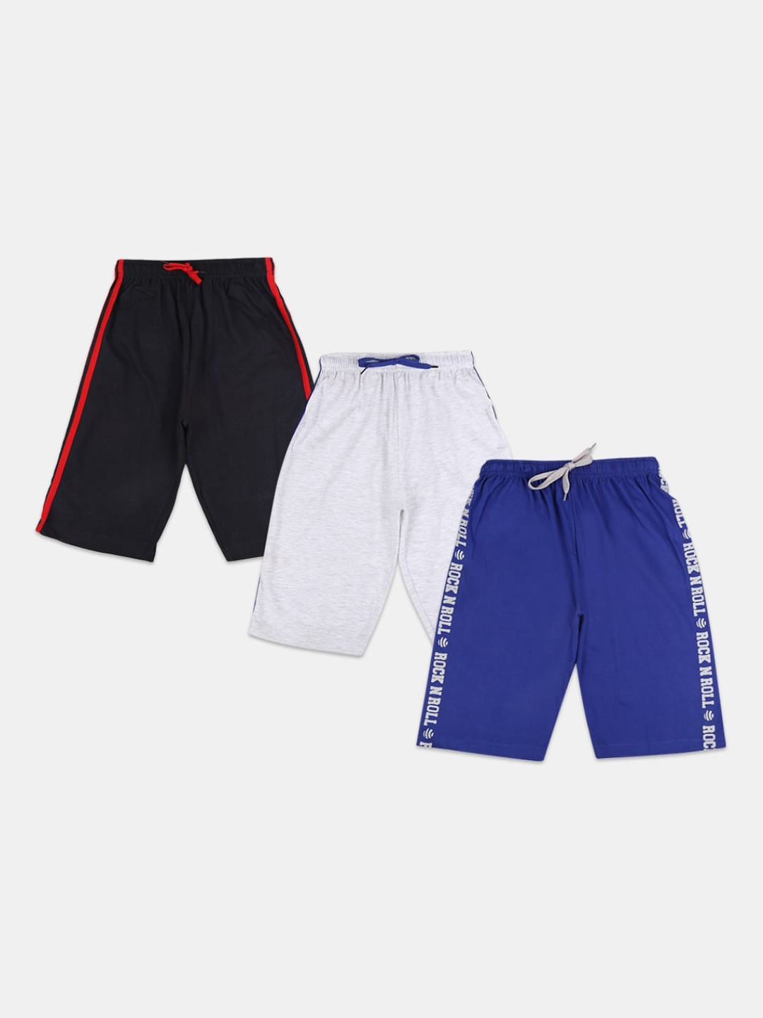 

V-Mart Boys Pack Of 3 Cotton Regular Shorts, Black