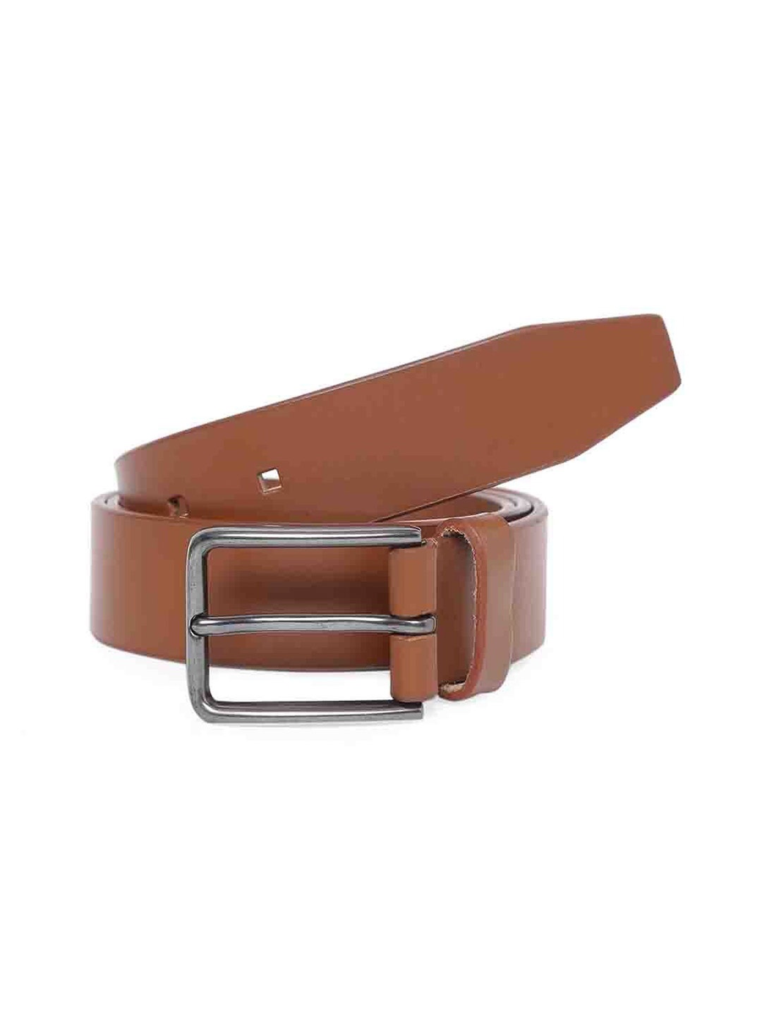 

TOM LANG LONDON Men Solid Leather Belt With Tang Closure, Tan