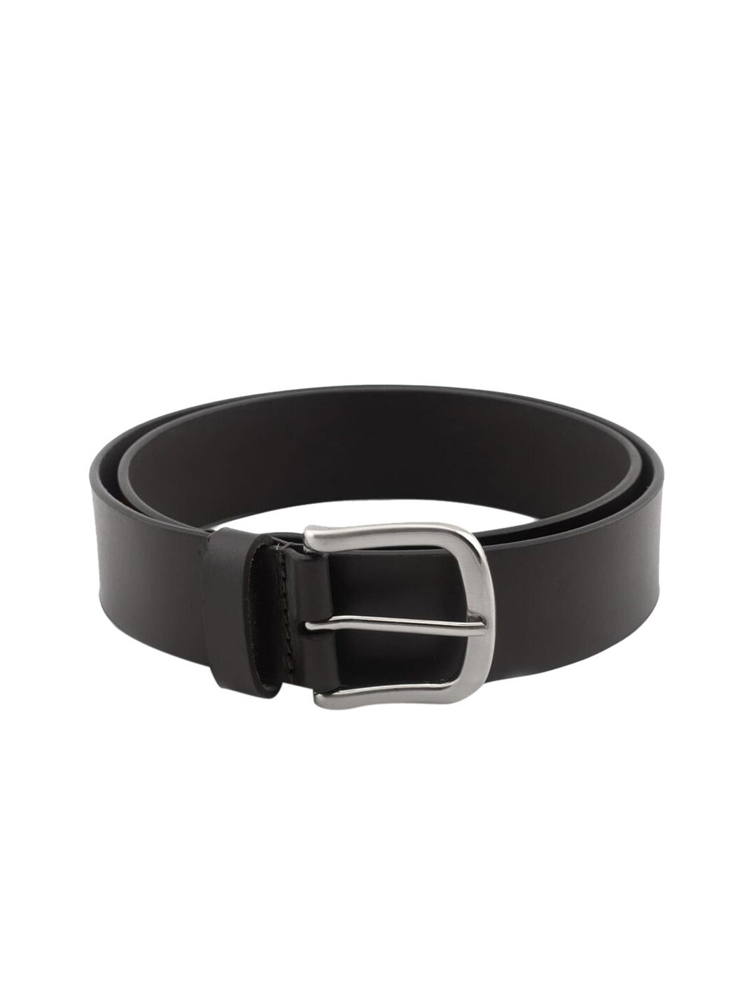 

TOM LANG LONDON Men Solid Leather Belt With Tang Closure, Black