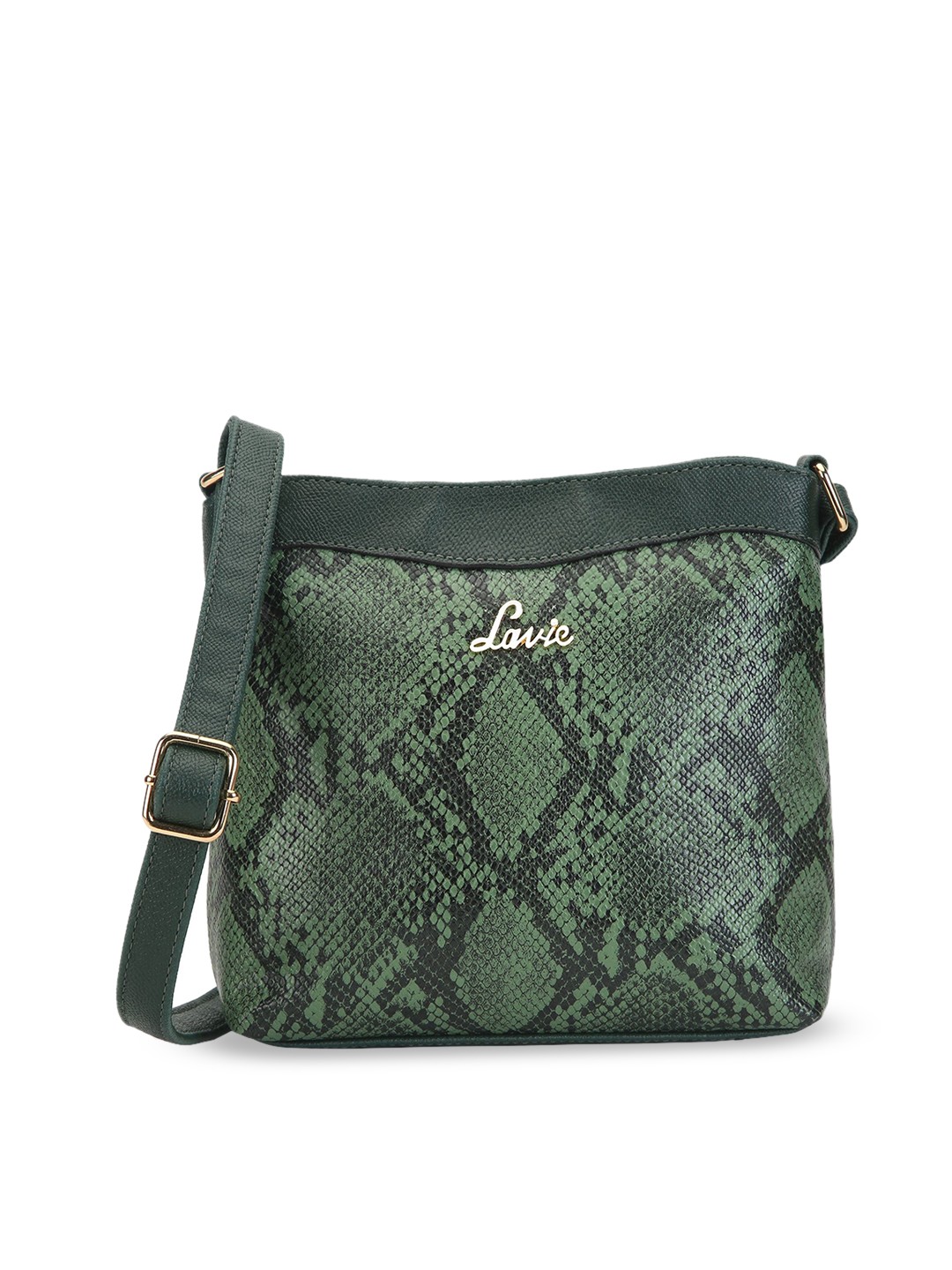 

Lavie Animal Printed Structured Sling Bag, Green
