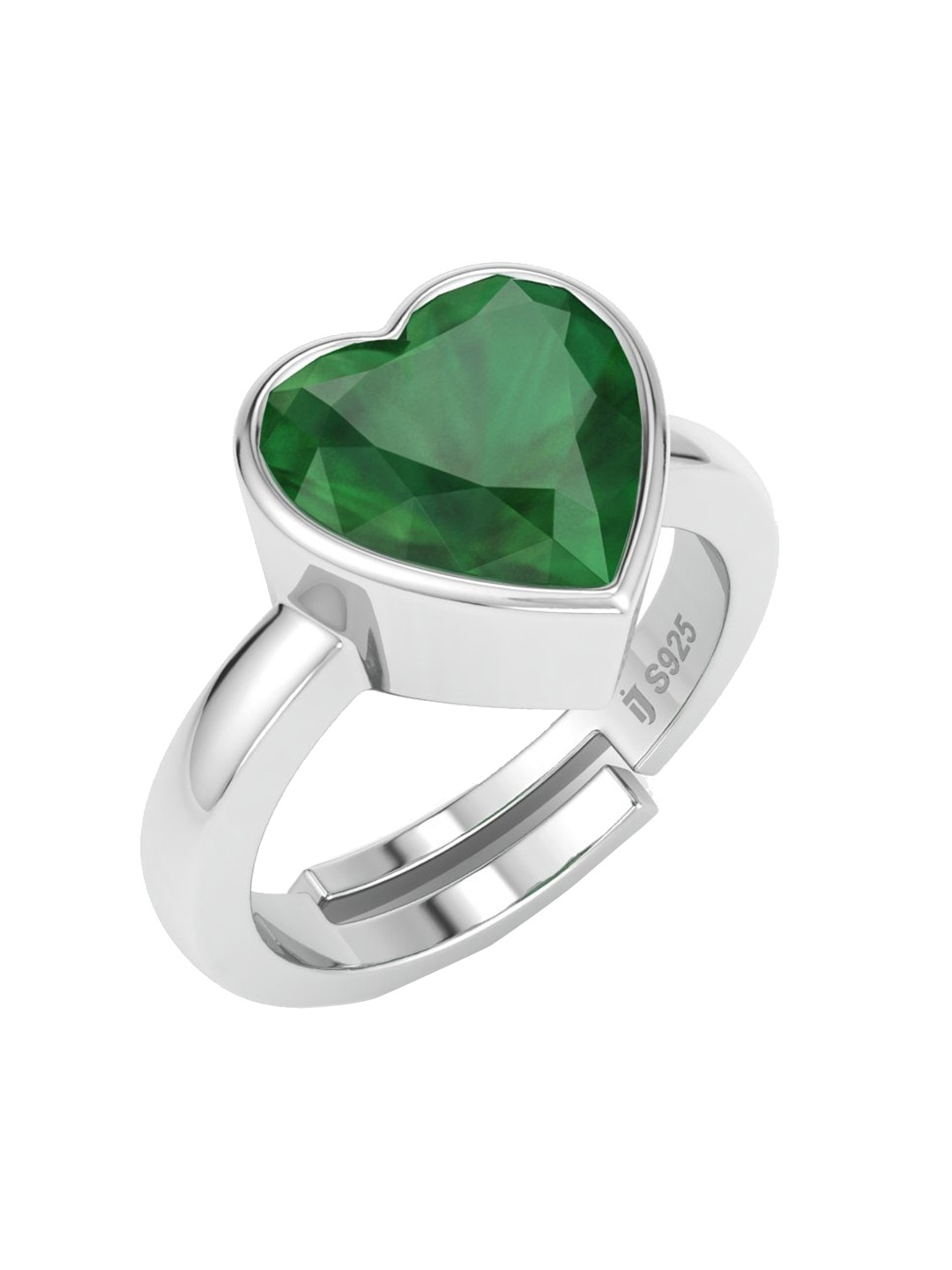 

Inddus Jewels Sterling Sliver CZ Rhodium-Plated Adjustable Ring, Silver