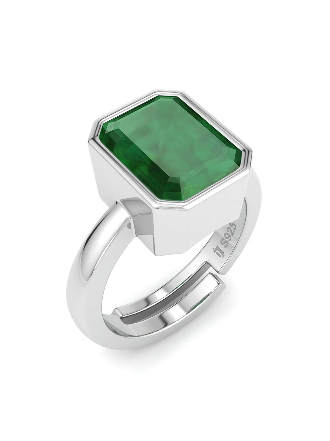 

Inddus Jewels 925 Sterling Silver Rhodium-Plated CZ Studded Finger Ring