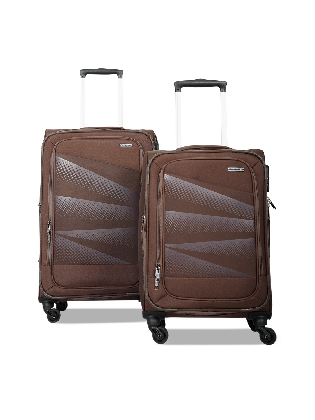 

Polo Class Set Of 2 Soft-Sided 360 Degree Rotation Trolley Suitcases, Brown