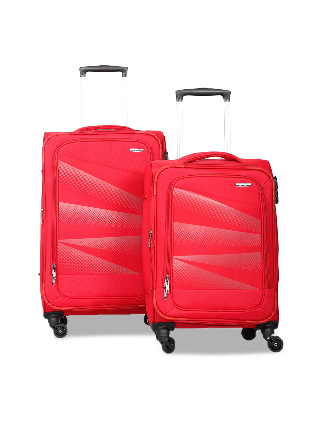 

Polo Class Set Of 2 Printed Soft-Sided 360 Degree Rotation Trolley Suitcases, Red