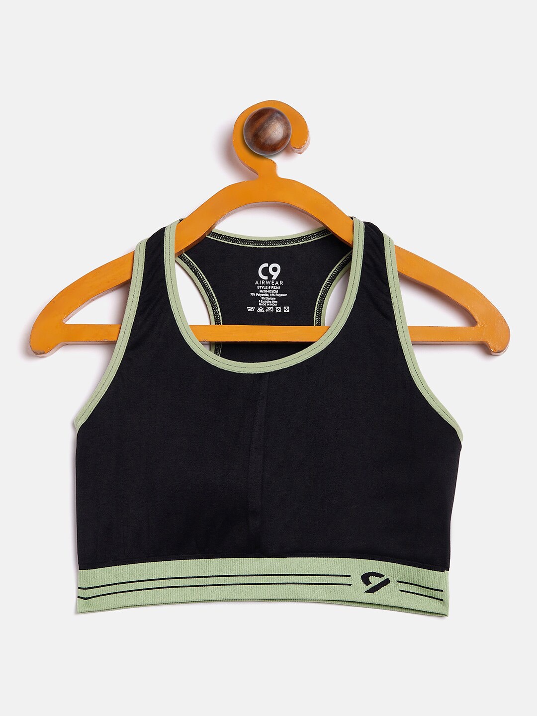 

C9 AIRWEAR Girls Full Coverage Lightly Padded All Day Comfort Seamless Sports Bra, Black