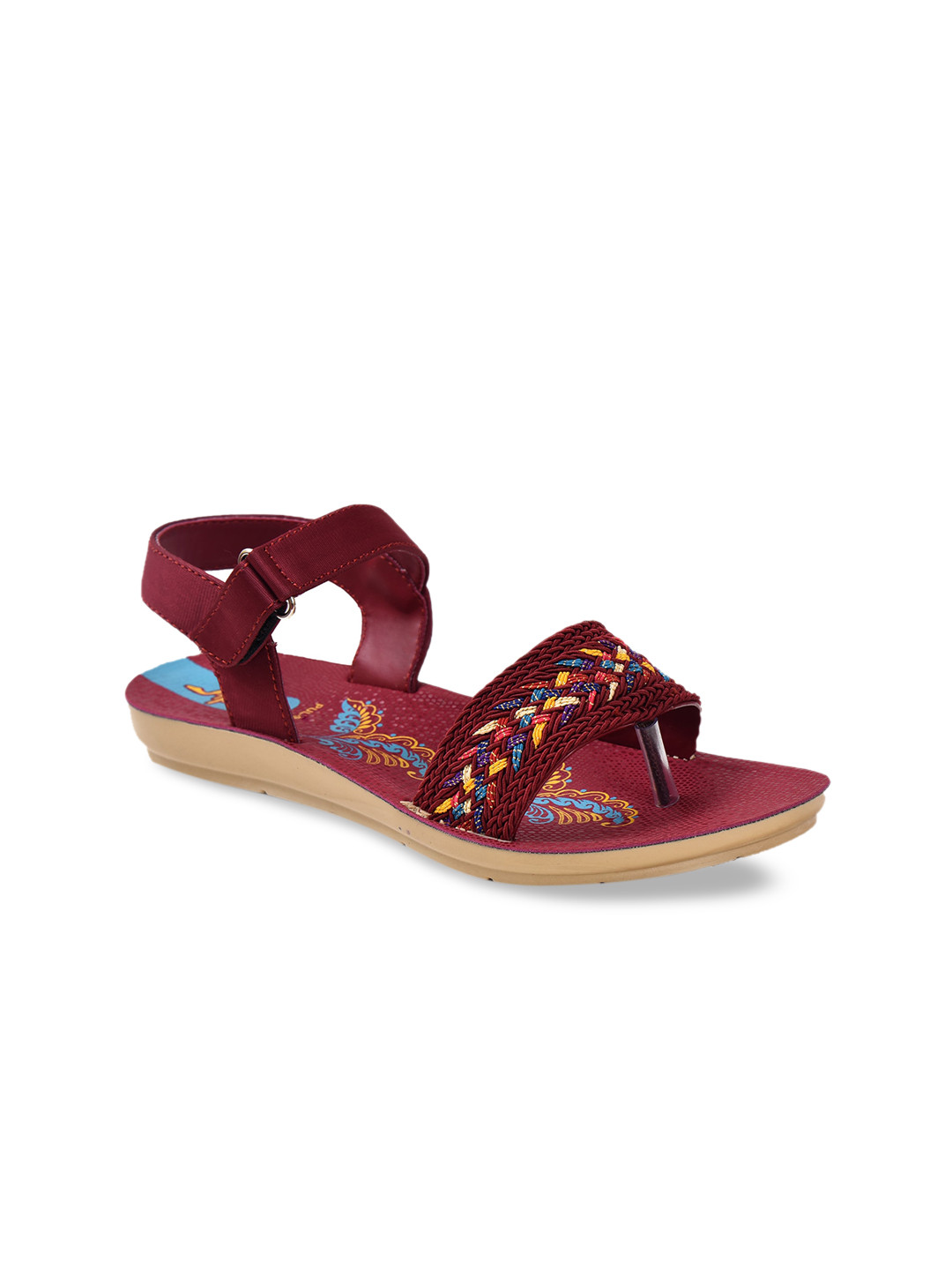 

Ajanta Women Printed Open Toe Flats With Backstrap, Red