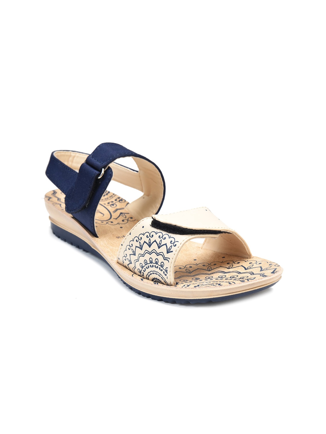 

Ajanta Women Printed Backstrap Open Toe Flats, Beige