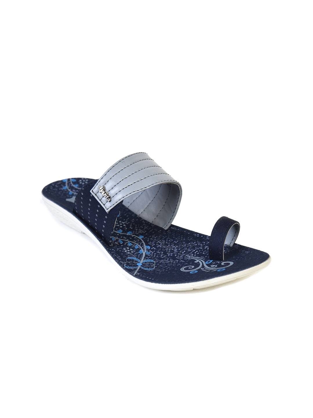 

Ajanta Women Printed Embellished Open One Toe Flats, Blue