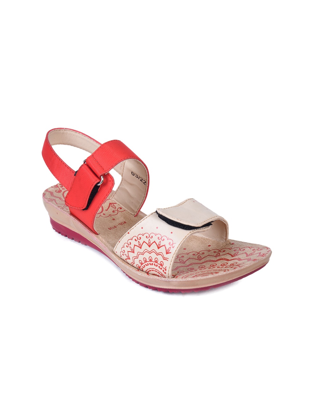 

Ajanta Women Printed Backstrap Open Toe Flats, Beige