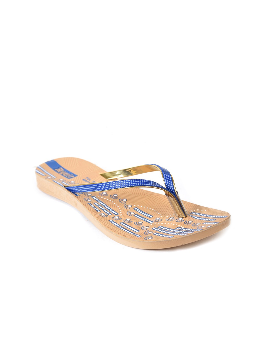 

Ajanta Women Printed Open Toe Flats, Beige