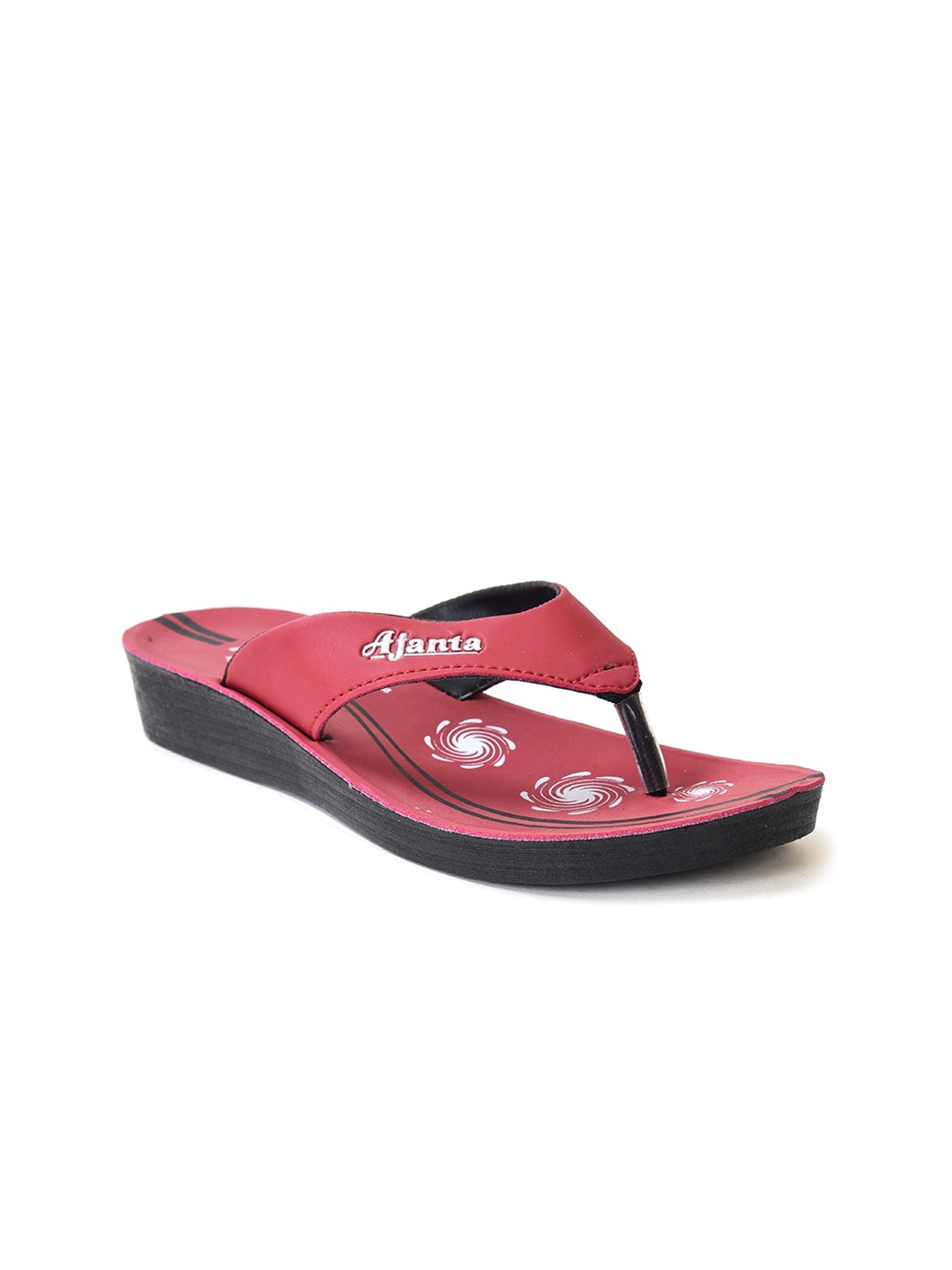 

Ajanta Women Printed Open Toe Flats, Red