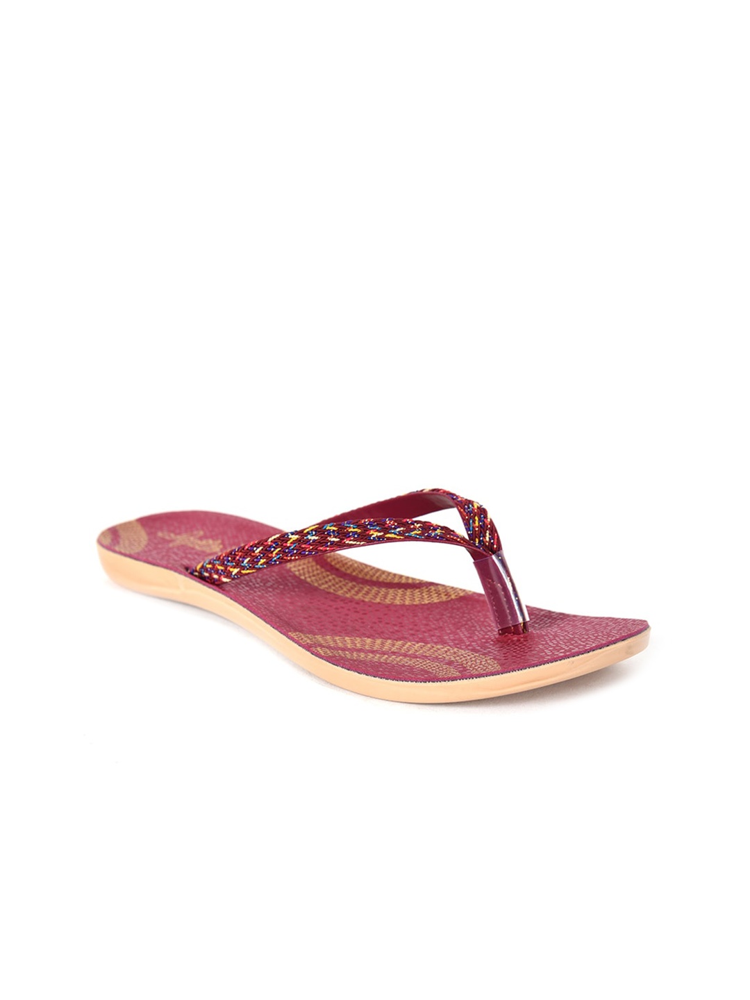 

Ajanta Women Woven Design Open Toe Flats, Maroon