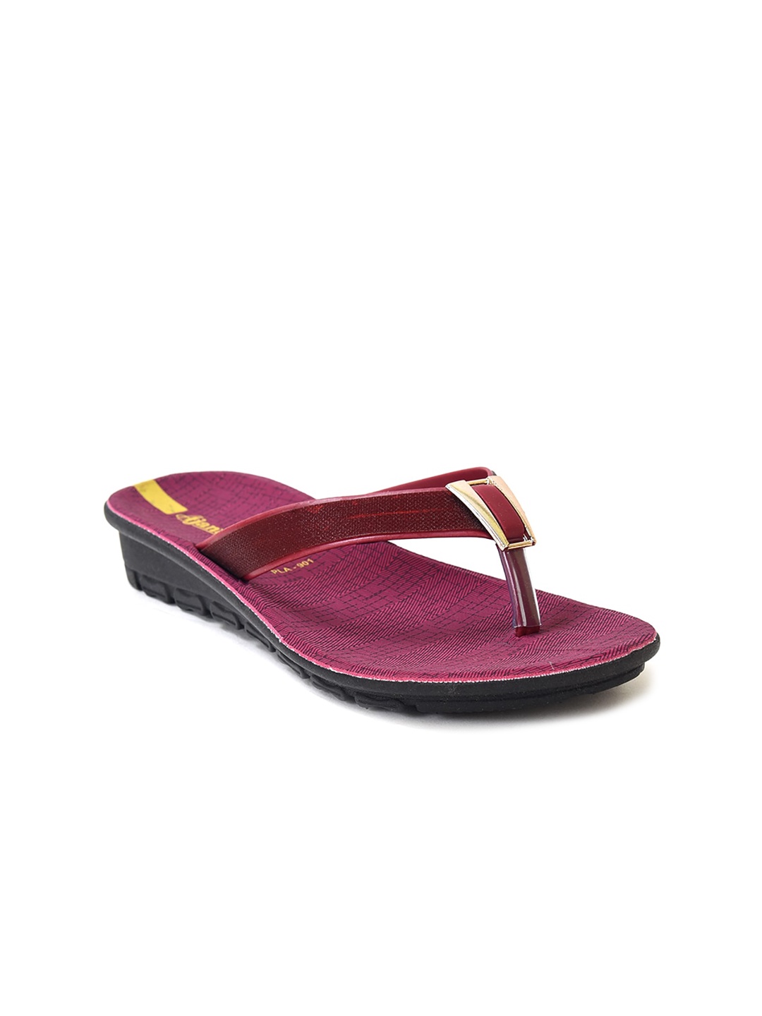 

Ajanta Women Textured Open Toe Flats, Maroon