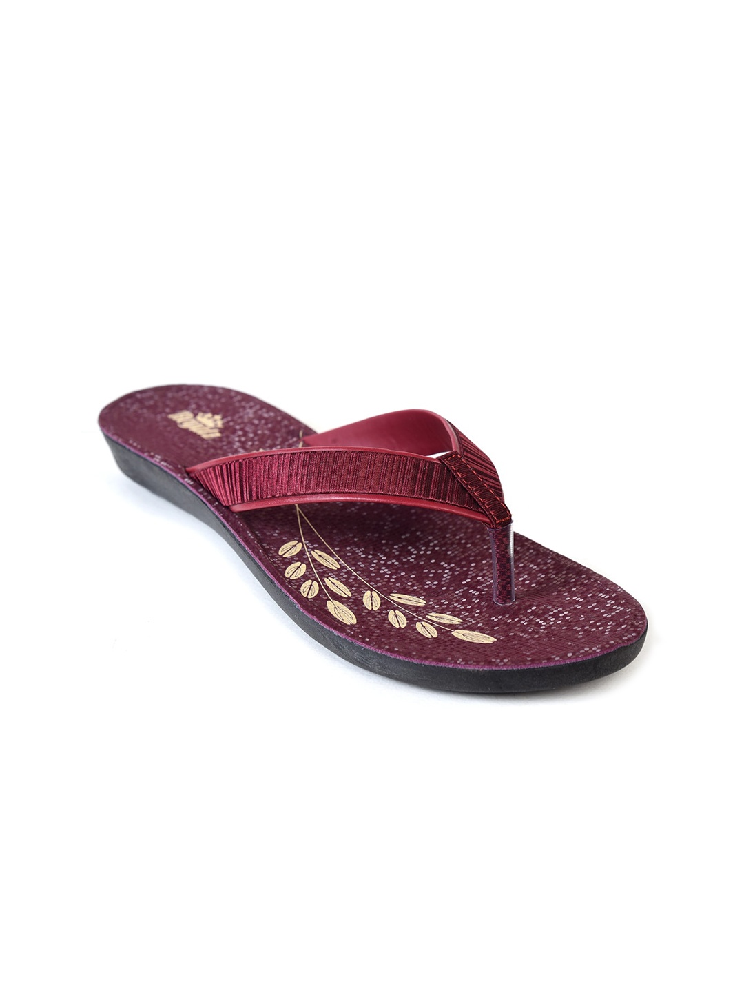 

Ajanta Women Printed Open Toe Flats, Maroon