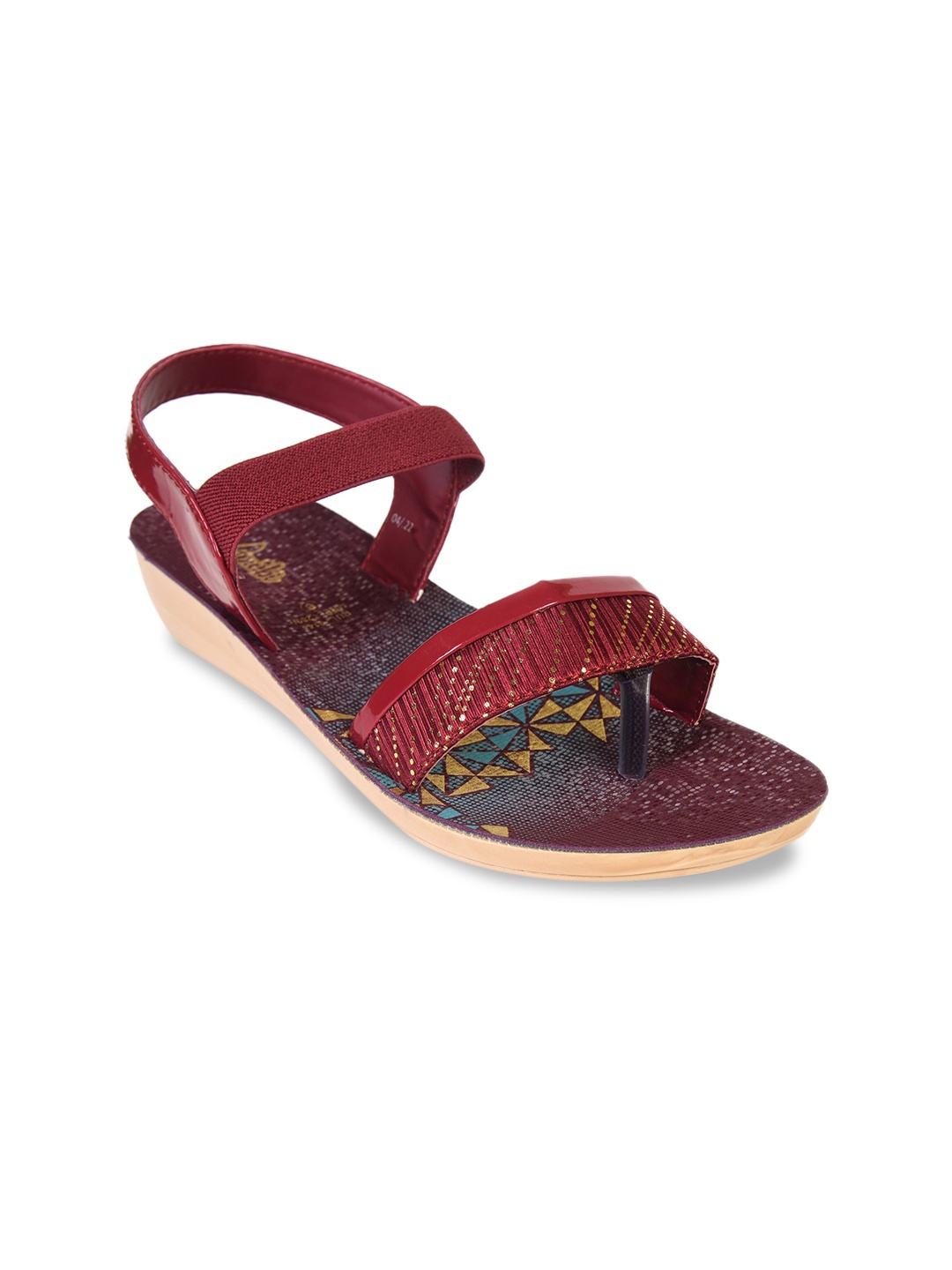 

Ajanta Women Printed Open Toe Flats With Backstrap, Red