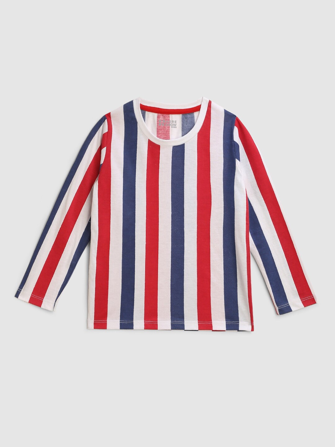 

HERE&NOW Boys Striped Nautical Cotton T-shirt, Red