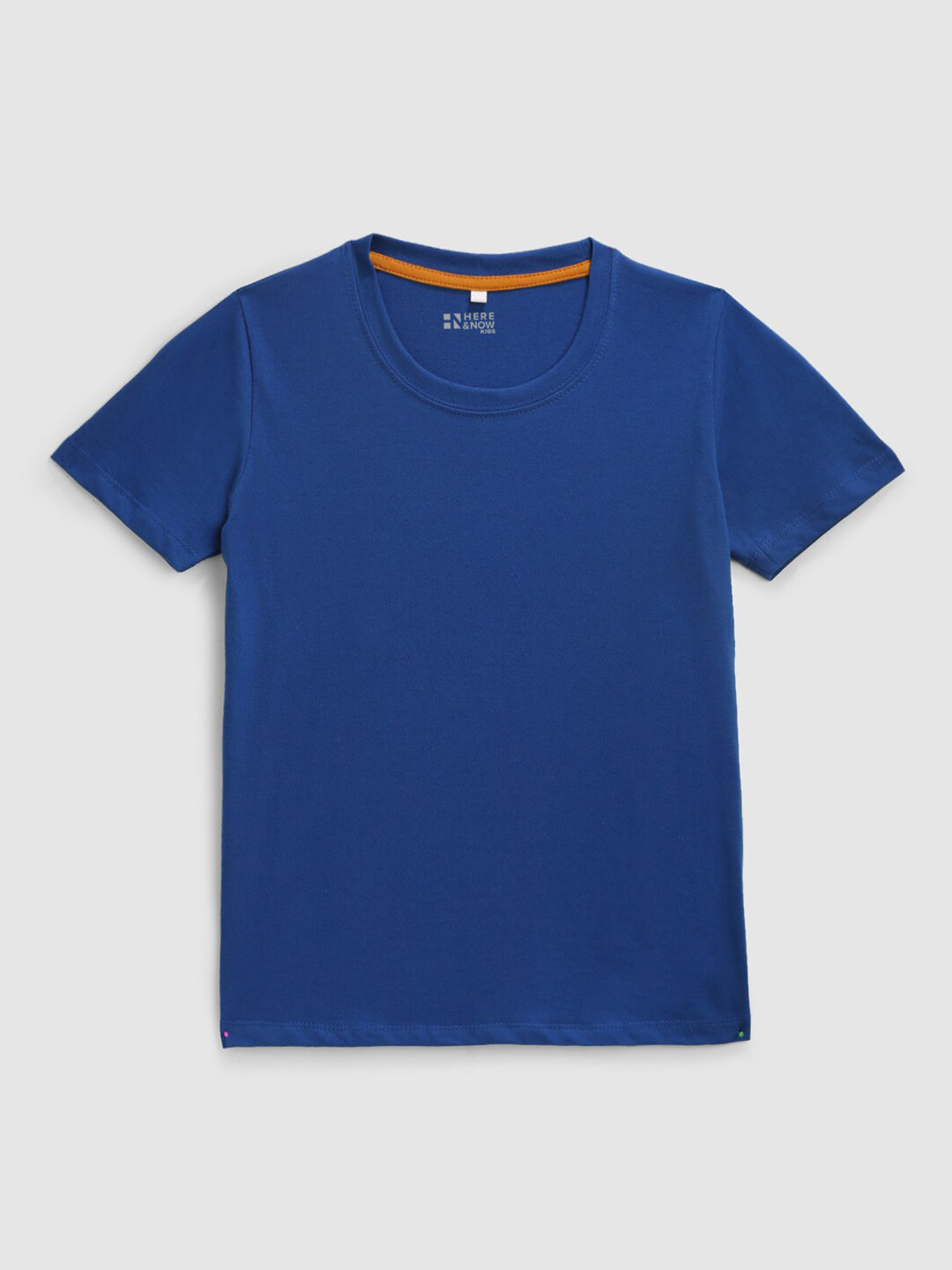 

HERE&NOW Boys Round Neck Cotton T-Shirt, Blue