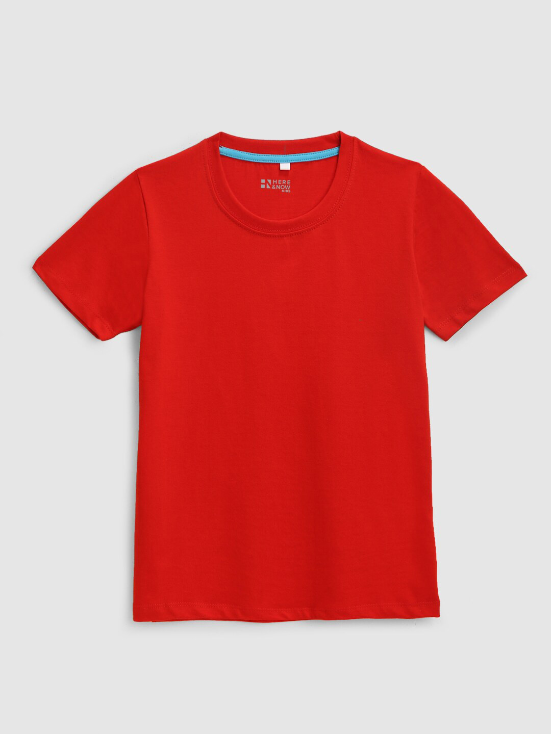 

HERE&NOW Boys Round Neck Cotton T-Shirt, Red