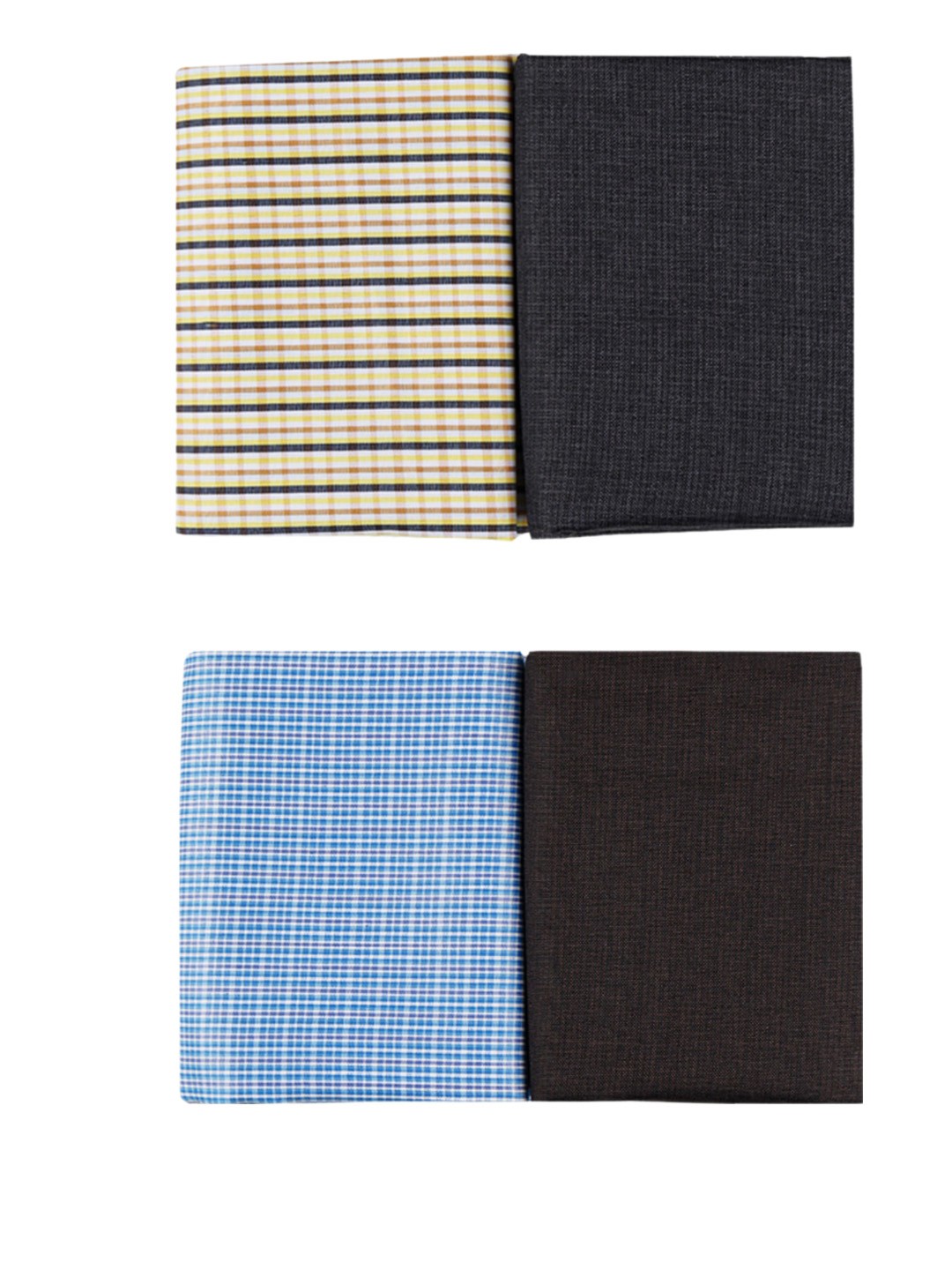 

Ramraj Men Pack Of 2 Checked Shirt & Trouser Clothing Fabric, Beige