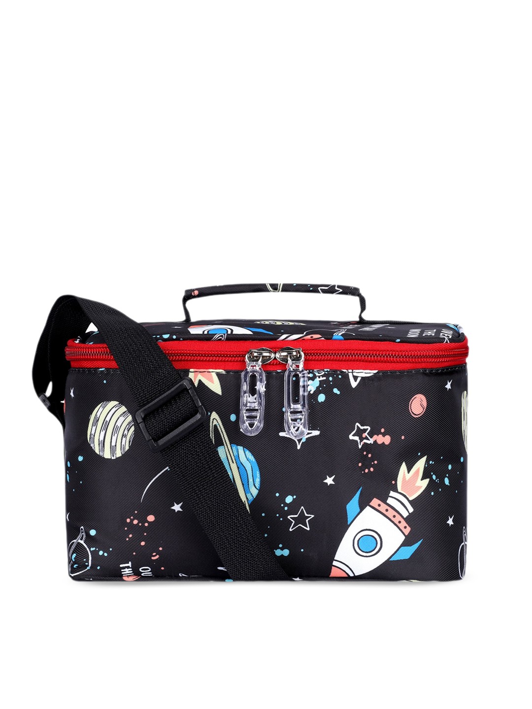 

THE CLOWNFISH Kids Printed Travel Lunch Bag, Navy blue