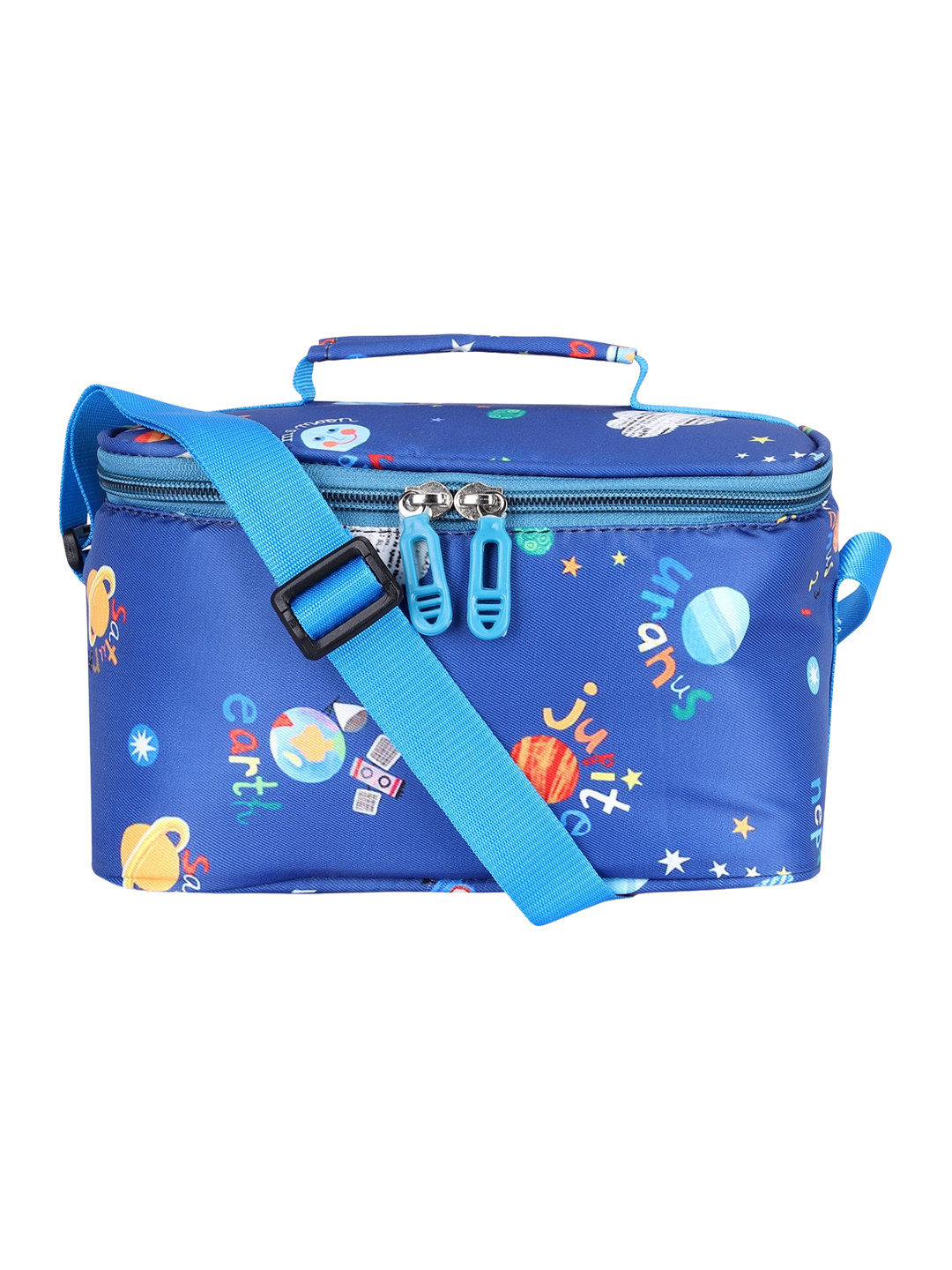 

THE CLOWNFISH Kids Dodger Printed Lunch Bag With Handles, Blue