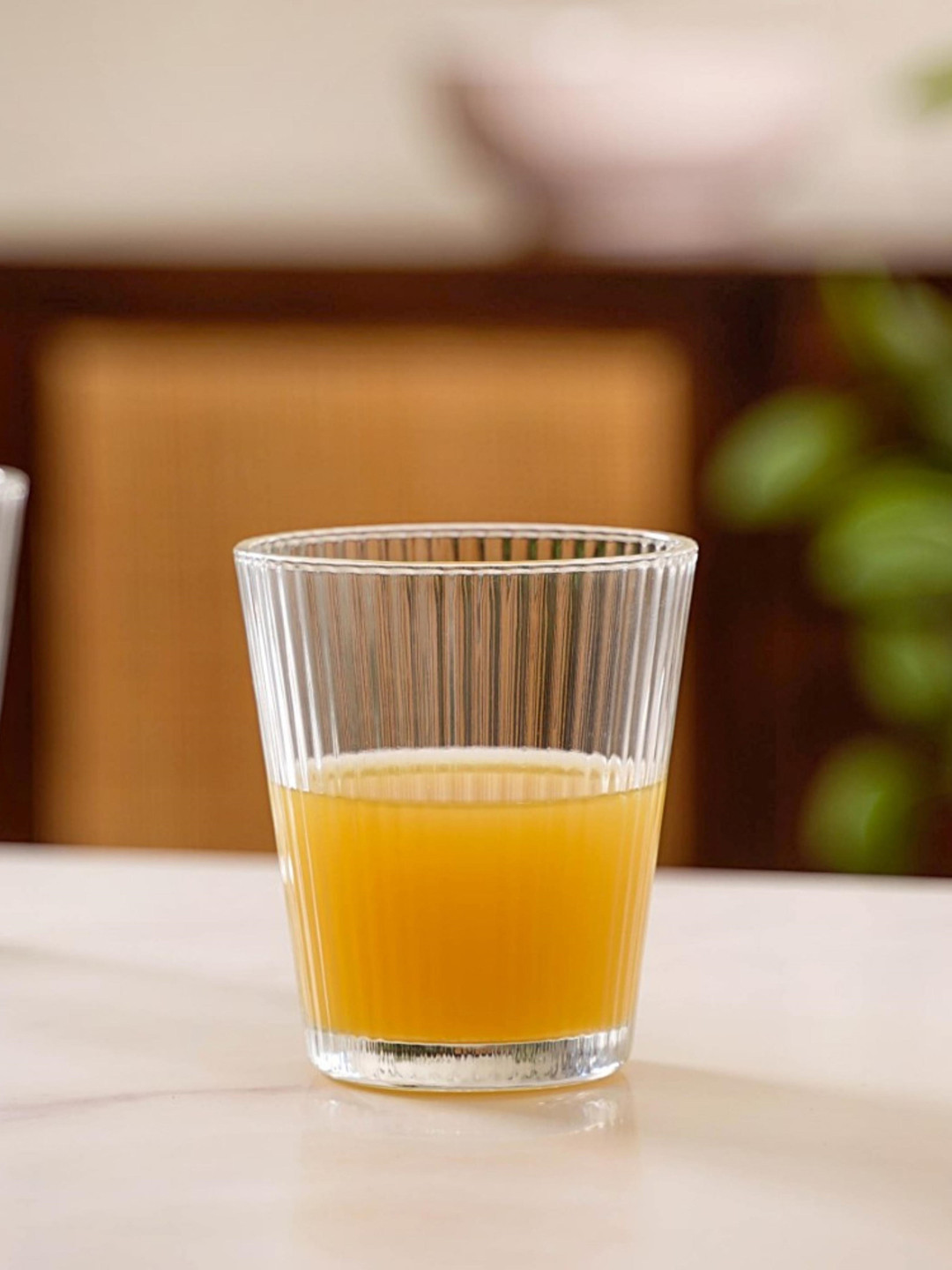 

Nestasia Transparent 6 Pieces Ribbed Textured Fluted Glass Tumblers -260 ml Each