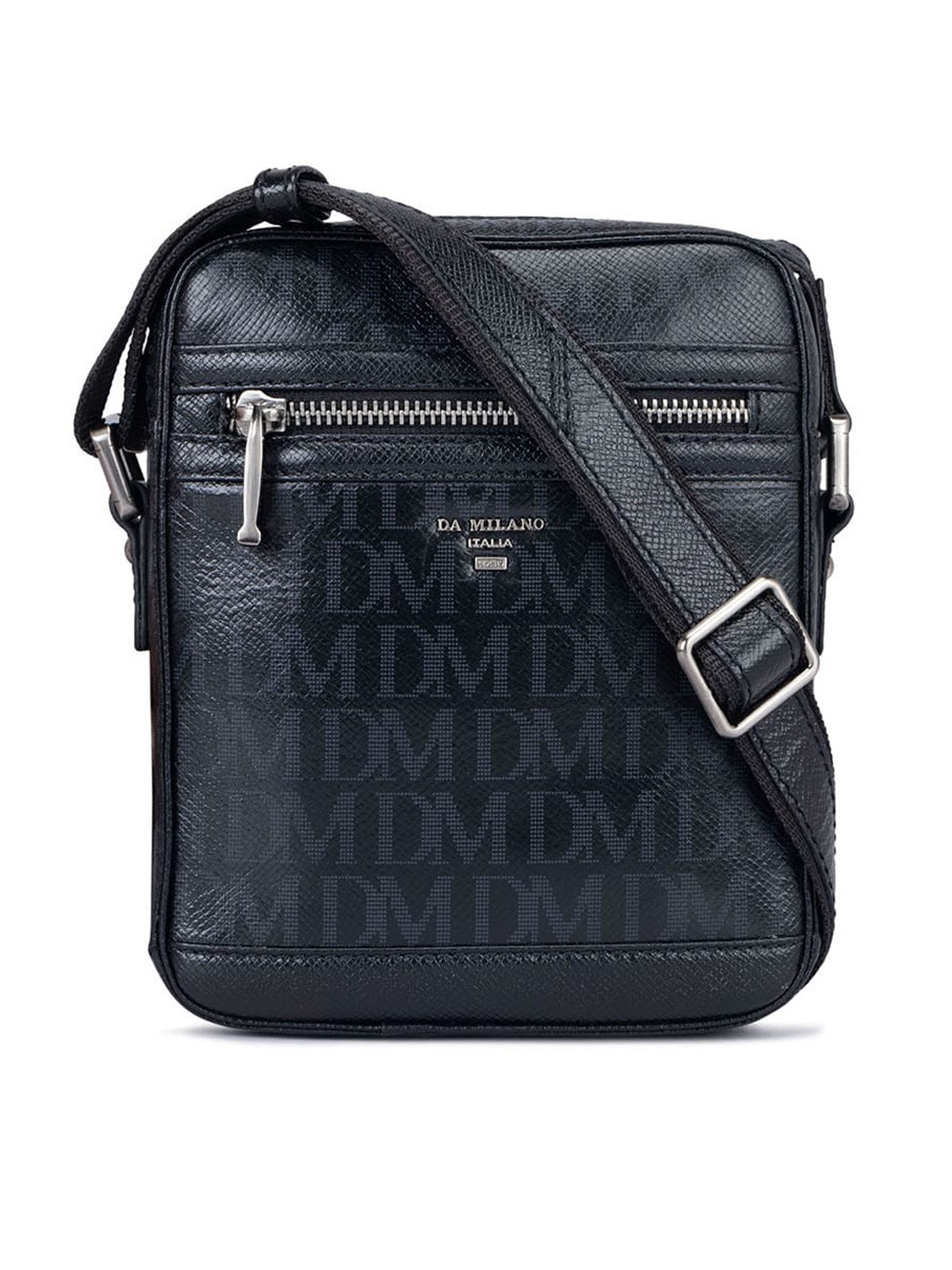 

Da Milano Typography Printed Swagger Sling Bag, Black