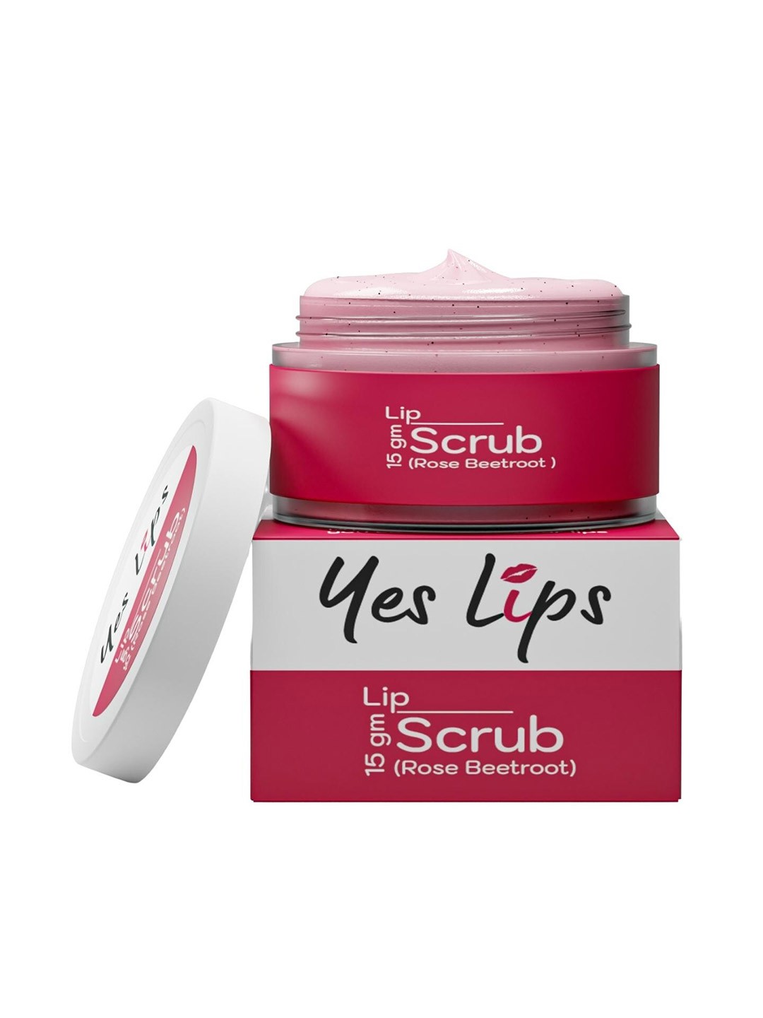 

Yes Lips Rose Beetroot Lip Scrub Balm with Jojoba Oil & Moringa Butter - 15 g, Pink