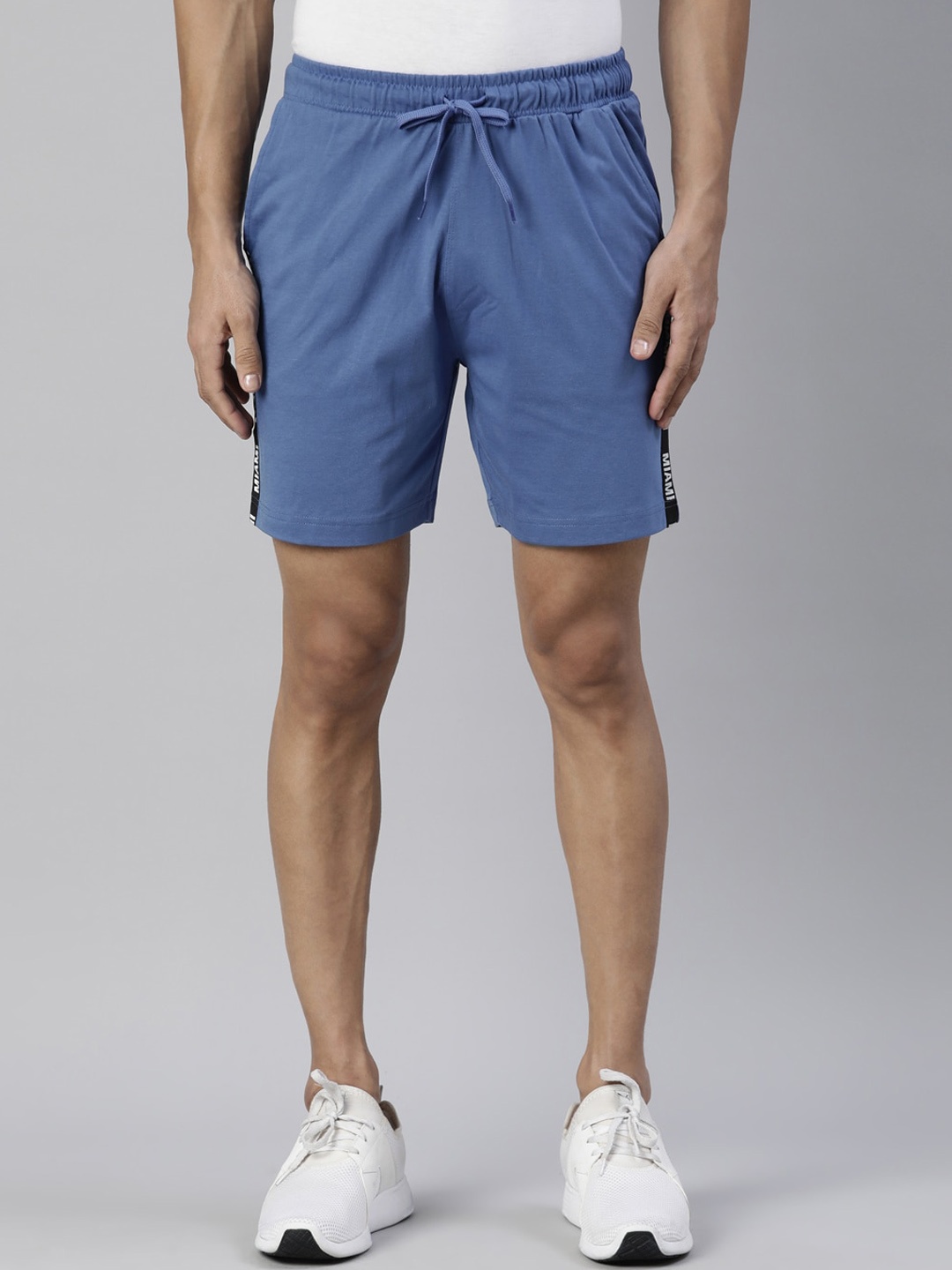 DIXCY SCOTT Men Mid-Rise Regular Fit Sports Shorts, Blue