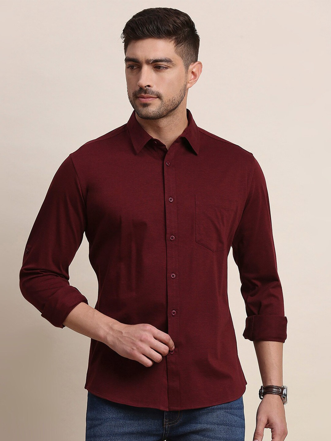 

Moda Rapido Classic Slim Fit Casual Shirt, Maroon