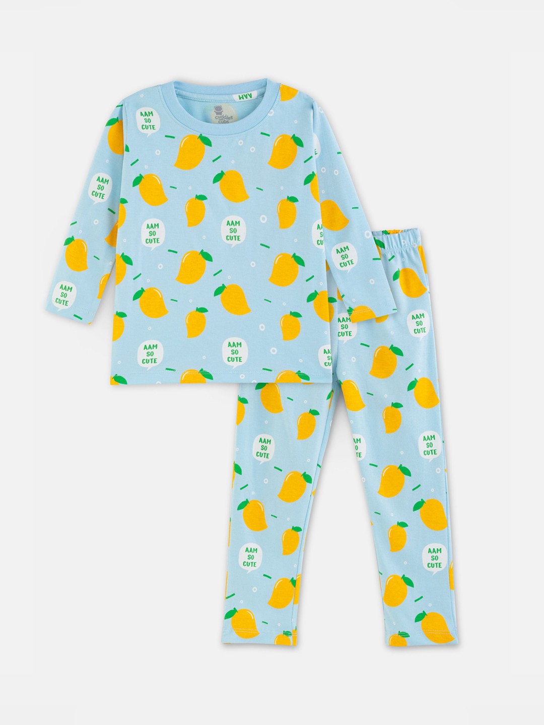 

Cuddles for Cubs Kids Graphic Printed Night Suit, Blue
