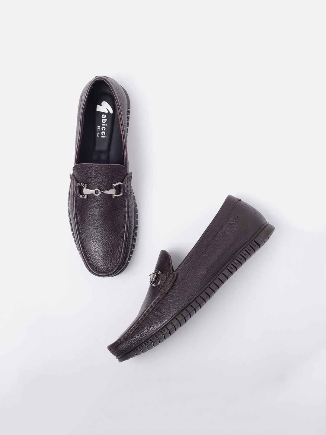 

GABICCI Men Textured Leather Horsebit Loafers, Brown