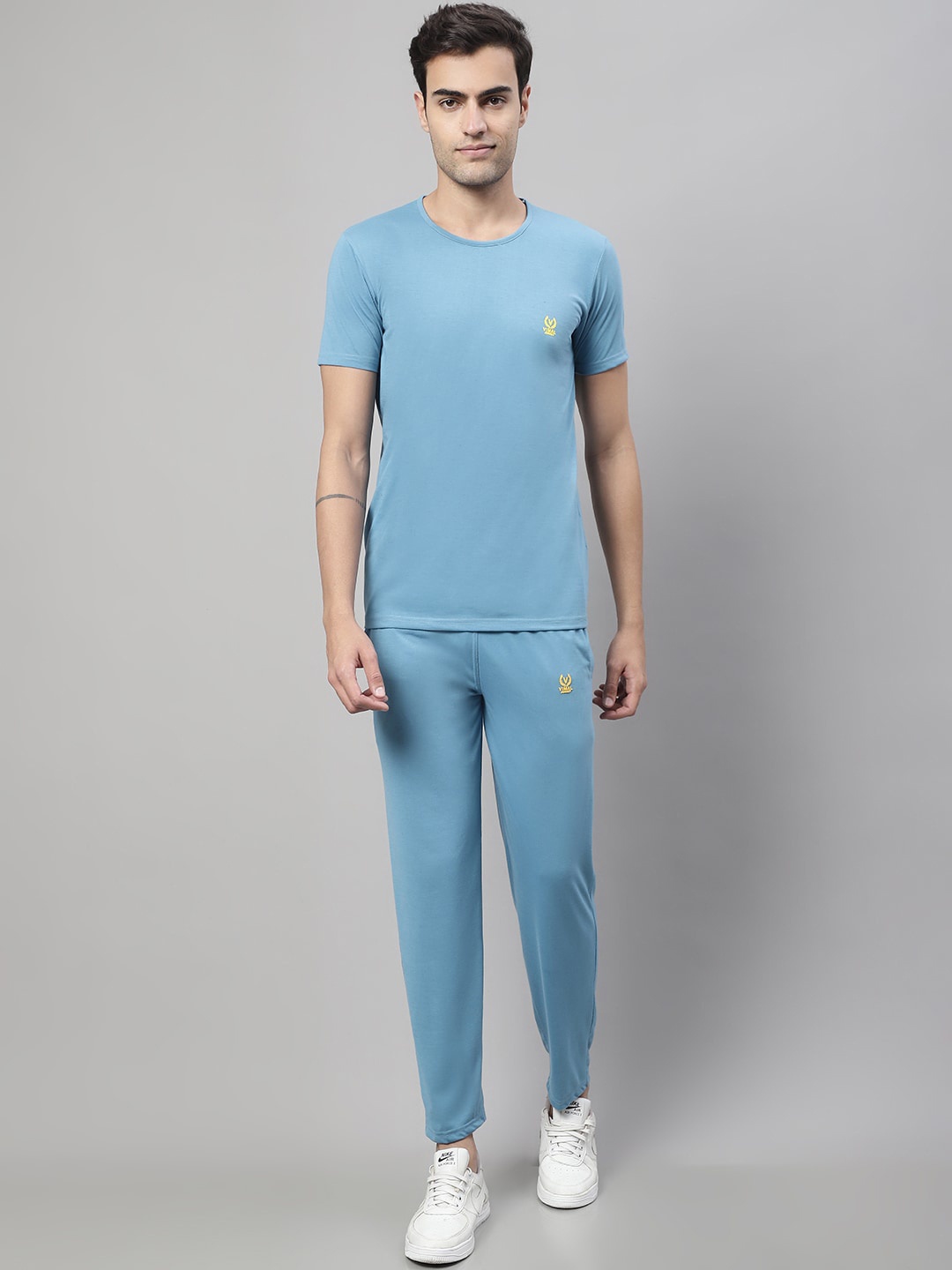

MACK JONNEY Brand Logo Printed T-Shirt & Track Pant, Blue