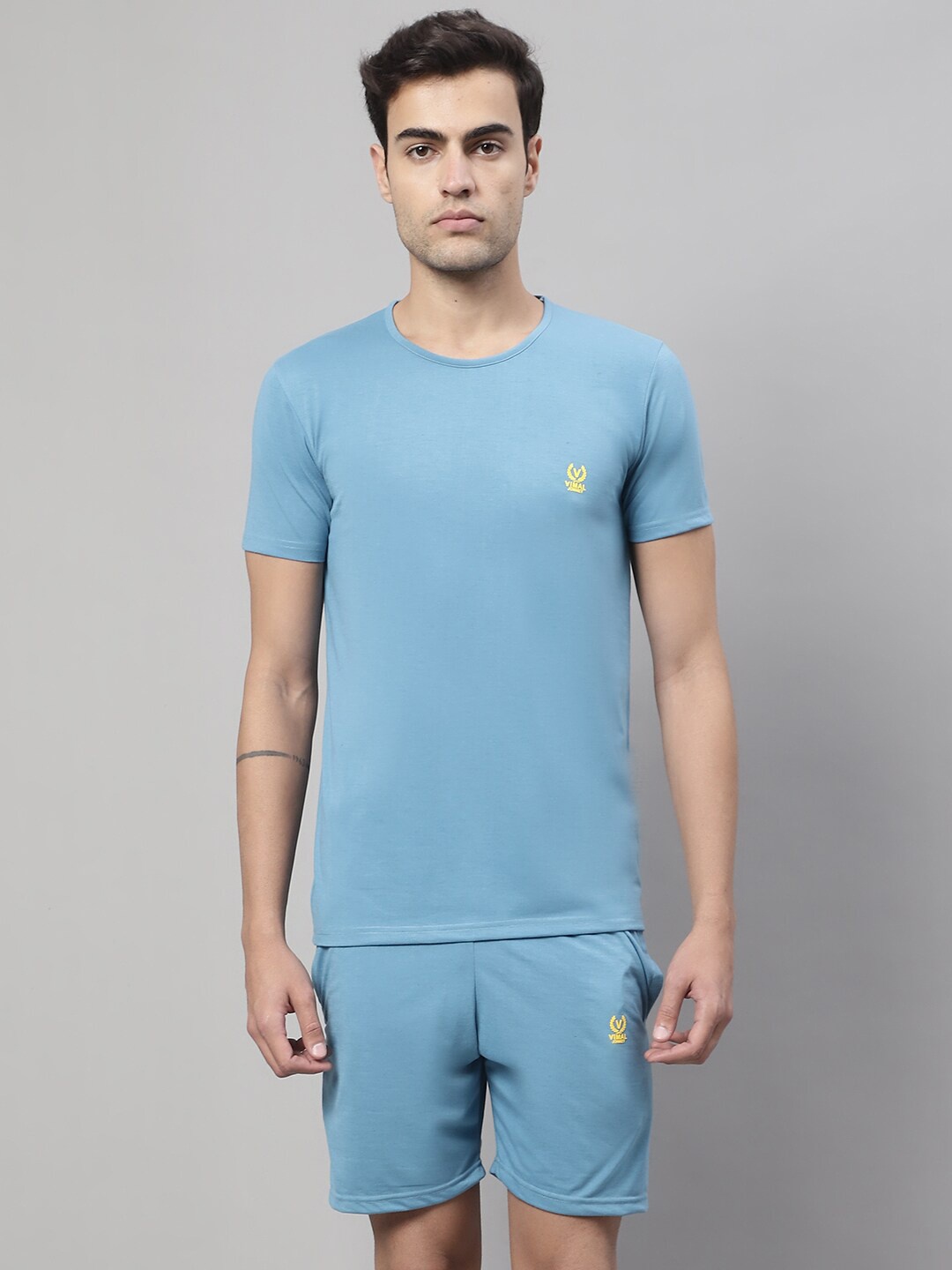 

MACK JONNEY Pure Cotton T-Shirt With Shorts, Blue