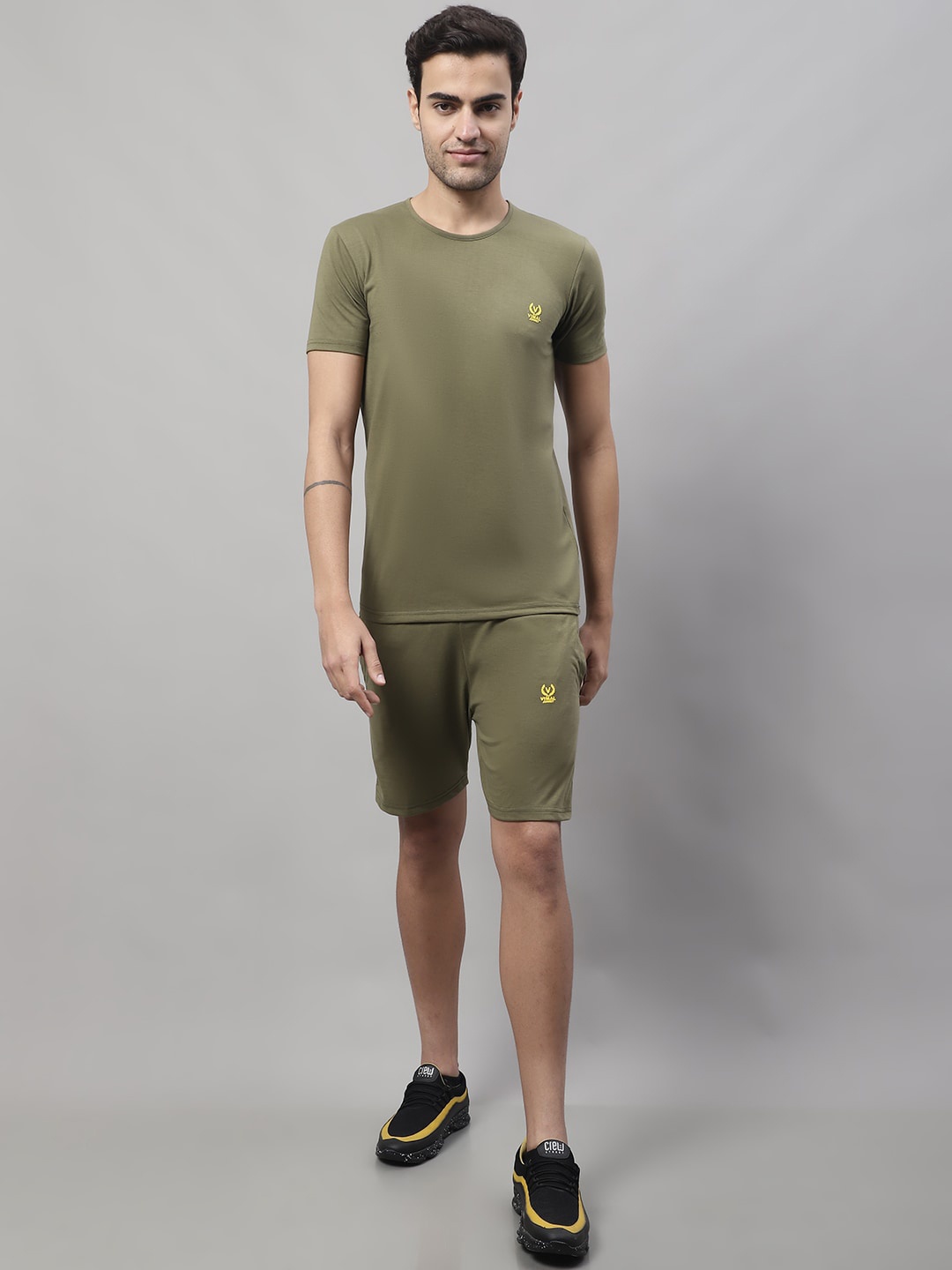 

MACK JONNEY Round Neck Short Sleeves Comfort Co-Ords, Olive