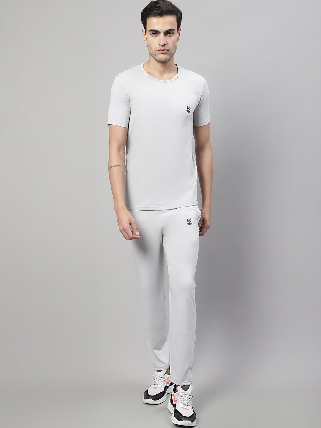 

MACK JONNEY Men Skin Friendly T-shirt & Track Pant Co-Ord Set, Grey
