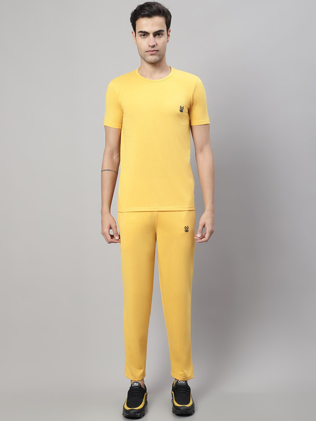 

VIMAL JONNEY Soft & Breathable T-Shirt With Track Pants, Yellow