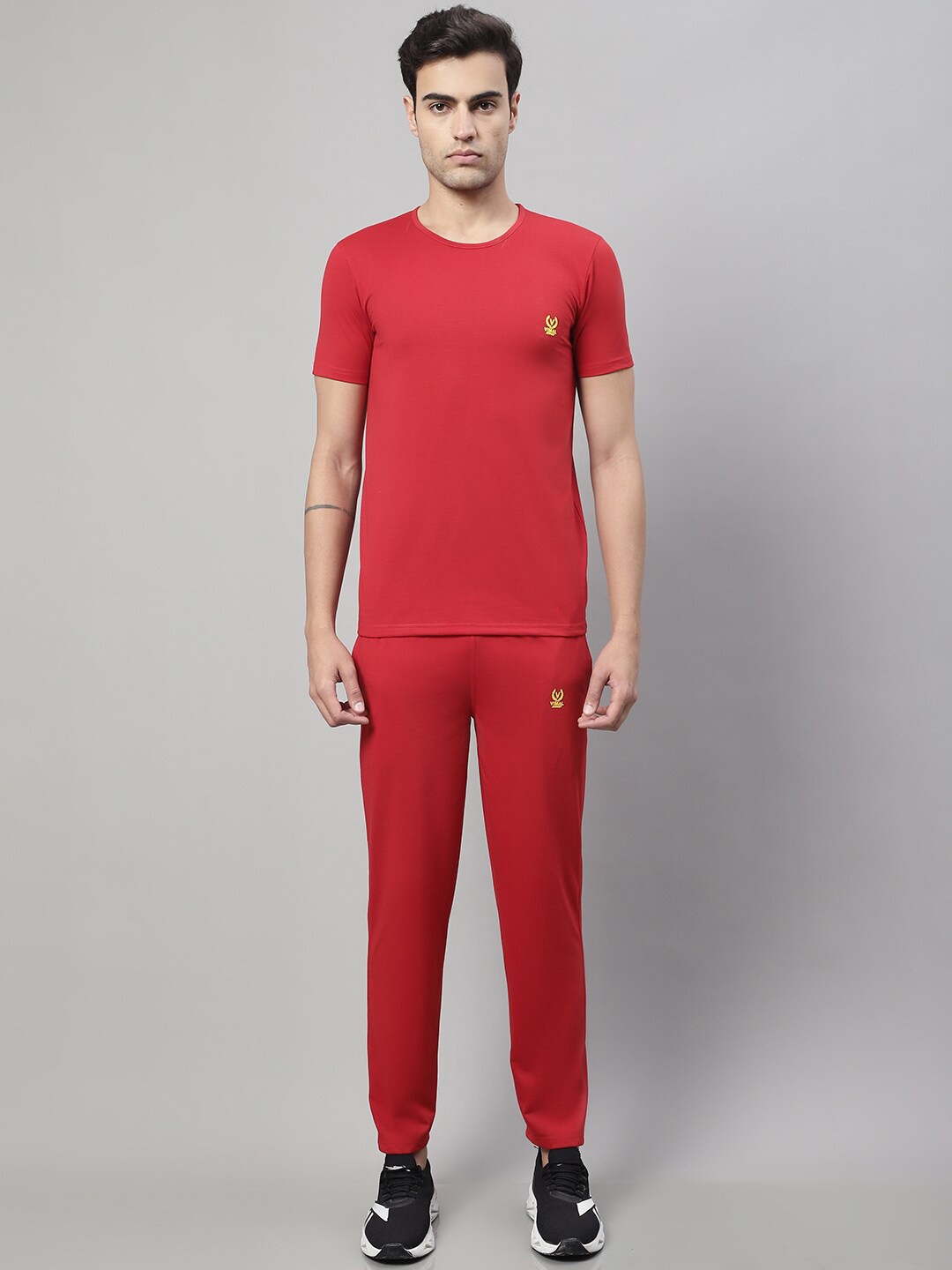 

MACK JONNEY Round Neck Short Sleeves Comfort Co-Ords, Red