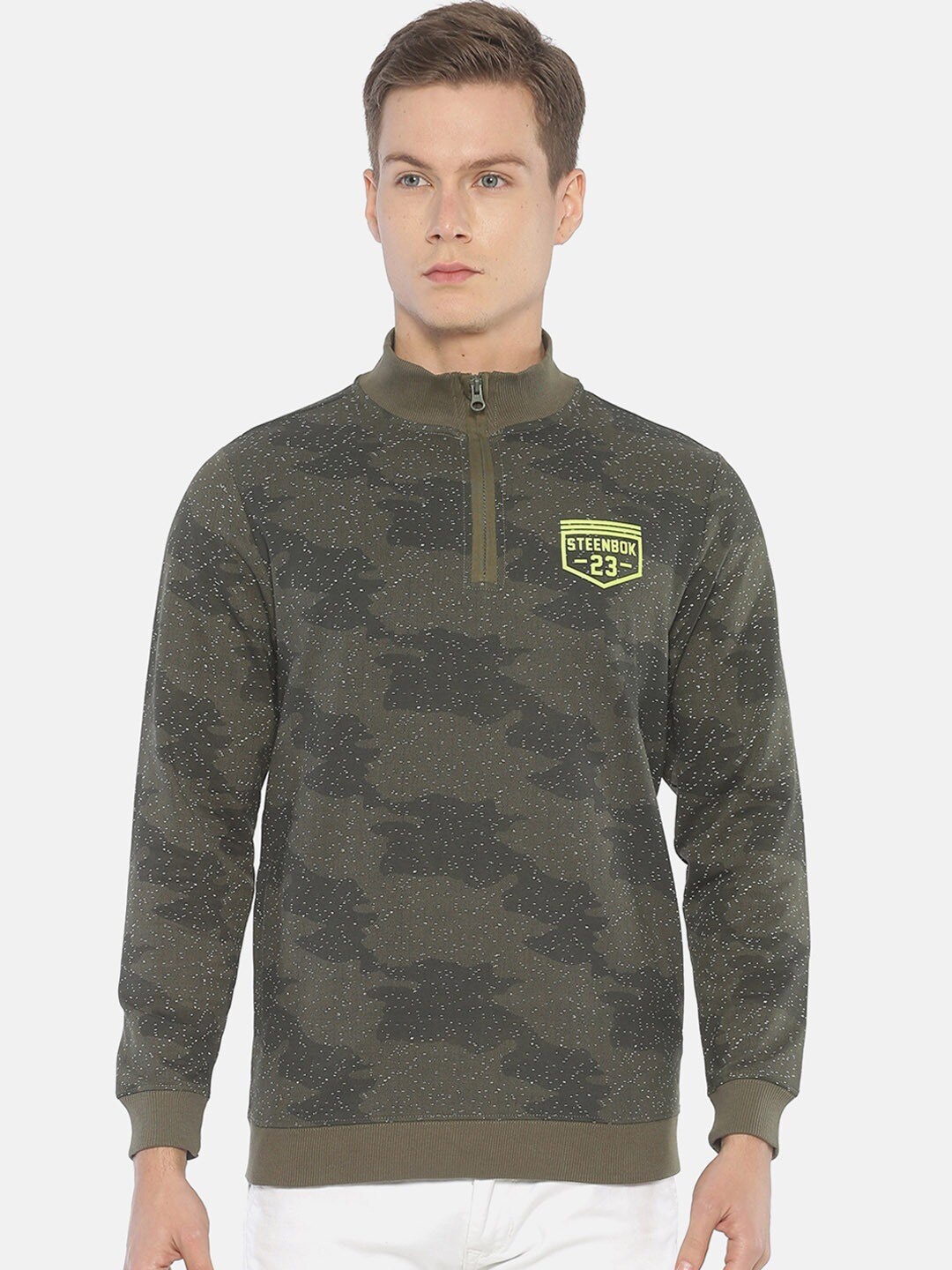 

Steenbok Abstract Printed Cotton Sweatshirt, Olive