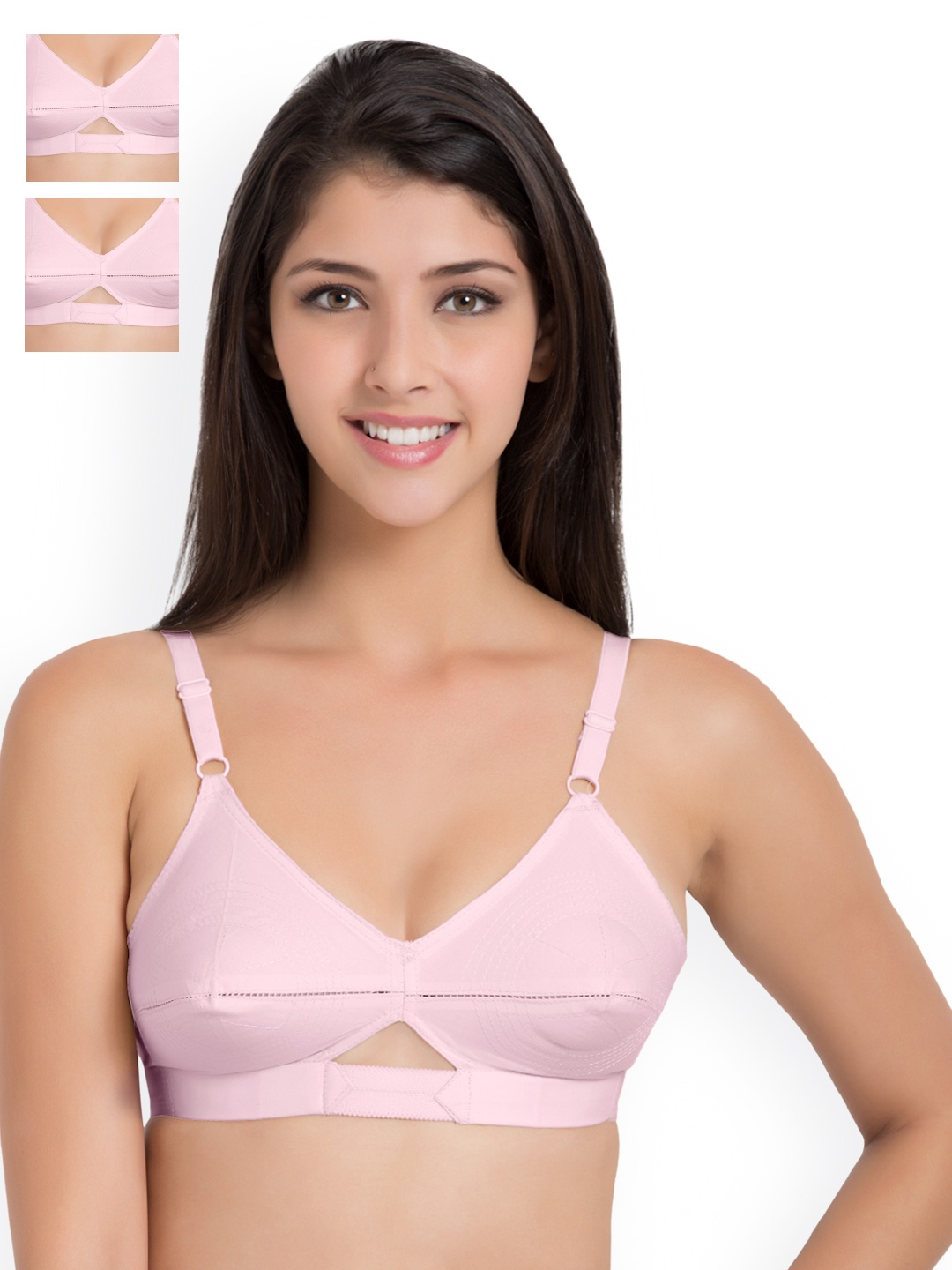 

Centra Pack of 3 Full-Coverage Everyday Bras CLY1-3PC-PK1, Pink