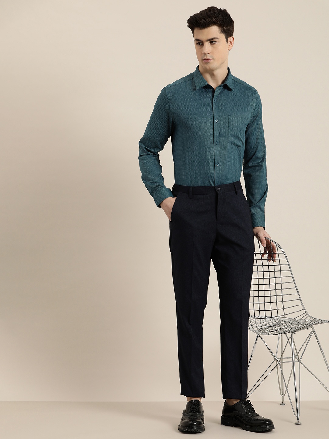 

INVICTUS Slim Fit Opaque Formal Shirt, Blue